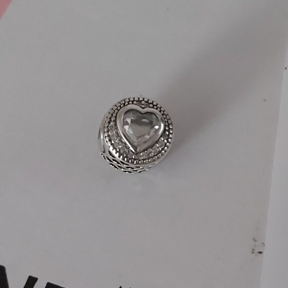 Auth PANDORA *RETIRED* Sterling Silver ESSENCE Passion Heart w/CZ's 796081CZ - Picture 2 of 12